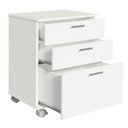 Ver imagem 4 de Gaveteiro Organizador para Escritório 3322 Madesa 3 Gavetas com Rodinhas - Branco