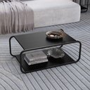 Ver imagem 6 de Mesa de Centro Luna 80 Cm Pes Metalicos Nero Preto Artesano