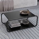 Ver imagem 2 de Mesa de Centro Luna 80 Cm Pes Metalicos Nero Preto Artesano