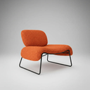 Ver imagem 3 de Poltrona Decorativa Versátil Calm Super Bouclé - Zahav:Bouclé Terra Cota Base Preta