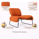 Ver imagem 6 de Poltrona Decorativa Versátil Calm Super Bouclé - Zahav:Bouclé Terra Cota Base Preta