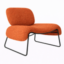 Ver imagem 4 de Poltrona Decorativa Versátil Calm Super Bouclé - Zahav:Bouclé Terra Cota Base Preta