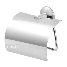 Suporte Papeleira Banheiro Porta Papel Higiênico Com Tampa:Cromado - 5