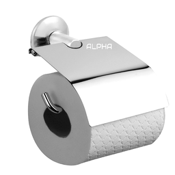 Suporte Papeleira Banheiro Porta Papel Higiênico Com Tampa:Cromado - 3