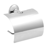 Suporte Papeleira Banheiro Porta Papel Higiênico Com Tampa:Cromado - 1