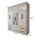 Ver imagem 4 de Guarda-Roupa Infantil Lisboa 6 Portas 4 Gavetas com Espelho Branco - Panorama Móveis