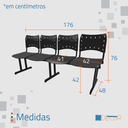 Ver imagem 3 de Cadeira Iso Rp Longarina Polipropileno 4 Lugares Colorida Cor