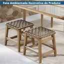 Ver imagem 3 de Banqueta Baixa Amores Assento Corda Náutica Base Madeira sem Encosto Fixa Amêndoa Nacional Móveis