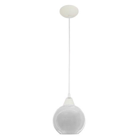 Pendente Branco com Bola Americana Grande Transparente
