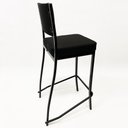 Ver imagem 4 de Kit 4 Banquetas alta para cozinha Empilhável preta assento e encosto estofados em linho cor preto