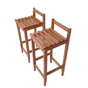 Conjunto 2 Banquetas Altas Bistrô Madeira Maciça