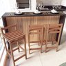 Conjunto 2 Banquetas Altas Bistrô Madeira Maciça - 2