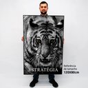 Ver imagem 2 de Quadro Motivacional em Telas Canvas Estratégia TaColado Moldura Flutuante 4,5cm Freijó 120 x 80cm