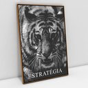 Ver imagem 1 de Quadro Motivacional em Telas Canvas Estratégia TaColado Moldura Flutuante 4,5cm Freijó 120 x 80cm