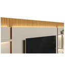 Ver imagem 7 de Estante P/ Sala até 70 Pol São Paulo Ripado C/ 4 Gav. 6 Prateleiras e Leds 297x198cm Tauari/off