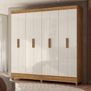 Ver imagem 1 de Guarda Roupa Casal Ambiente Marajó 8 Portas Freijó Off White – Moval