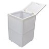 Cesto roupa suja roupeiro fibra sintetica junco branco 35x35x57 - 1