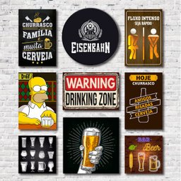 Kit Placas Decorativas Bebidas Mdf - 9 Placas - 2