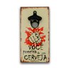 Abridor De Garrafas Parede Cerveja Mdf Com Imã 25x13 Cm - 1