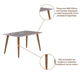 Mesa Adele 130x80cm - Madeira/off White - Cimol - 3 Mesa Adele 130x80cm - Madeira/off White - Cimol - 3