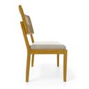 Ver imagem 5 de Cadeira Milena Madeira Maciça Assento Estofado Encosto de Tela Palha Sextavada Veludo Bege 102