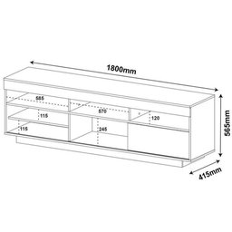 Rack Bancada com 1 Porta de Correr Treviso Flex Pinho/off White - Artely - 4 Rack Bancada com 1 Porta de Correr Treviso Flex Pinho/off White - Artely - 4