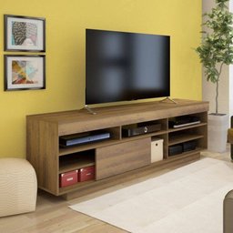 Rack Bancada com 1 Porta de Correr Treviso Flex Pinho/off White - Artely - 2 Rack Bancada com 1 Porta de Correr Treviso Flex Pinho/off White - Artely - 2