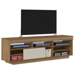 Rack Bancada com 1 Porta de Correr Treviso Flex Pinho/off White - Artely - 1 Rack Bancada com 1 Porta de Correr Treviso Flex Pinho/off White - Artely - 1