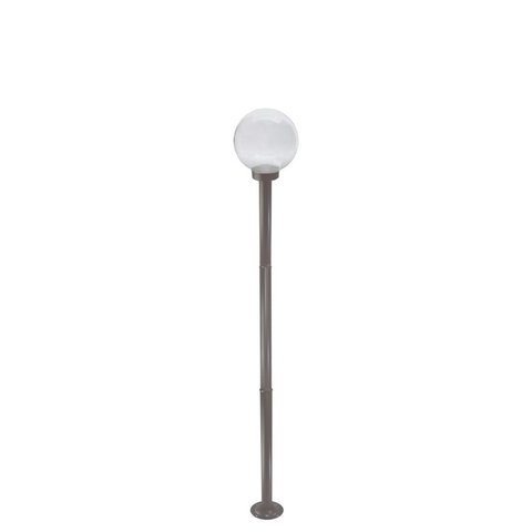 Poste de Jardim P10/b15 de 1,85m com Globo de Vidro Transparente 15x28 Marrom