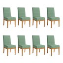 Ver imagem 1 de Kit 8 Cadeiras de Jantar Solana Linho Base de Madeira - Pallazio Cor:Verde Oliva