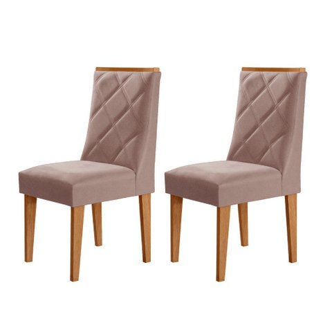 Conjunto com 2 Cadeiras Mdf Isadora para Sala de Jantar Moderna Mobília