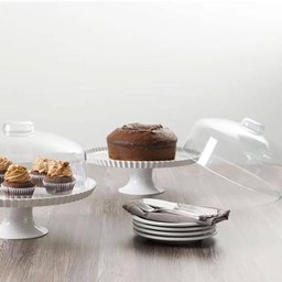 Cúpula de Plástico 24cm Clear Bolos Tortas Doces Pratos Haus Concept Cristal - 2