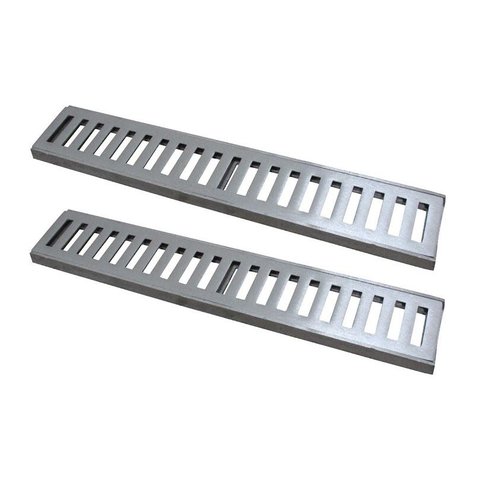 Kit 2 Ralo Grelha Linear Caixilho Alumínio Escovado 15x50cm