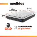 Ver imagem 3 de Colchão Casal Molas Ensacadas Euro In Atlantic 138x188x28cm