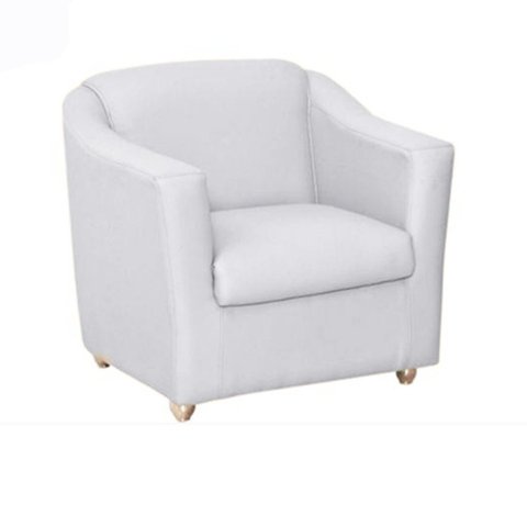 Poltrona Bia P/ Sala de Estar Consultório Clinica Hospital Recepção C.V Sintético Branco -Decor Elit