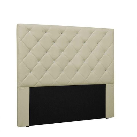 Cabeceira Tania Cama Box Queen 160 Cm Corino Bege