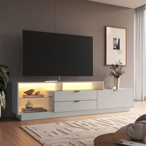 Rack para TV até 55 Polegadas com LED 1 Porta e 2 Gavetas Multimóveis Crpro-RCK008 Arenas
