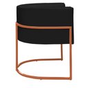 Ver imagem 4 de Kit 2 Poltronas Reforçadas Decorativa Sala Nayara Base Ferro Bronze Suede Preto