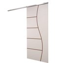 Ver imagem 1 de Porta de Correr Branco Prime Frisada Kit Alumínio F07 - 210x90