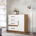 Ver imagem 2 de Cômoda 4 Gavetas e 1 Porta Vênus Naturale Branco 707026 Moval