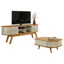 Ver imagem 1 de Rack Bancada Valência com Mesa de Centro Indianápolis Cumaru Opala – Madetec