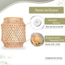 Ver imagem 5 de 4 Arandela Fibra Natural Bambu Artesanal Boho Quarto Nat90