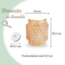 Ver imagem 7 de 4 Arandela Fibra Natural Bambu Artesanal Boho Quarto Nat90