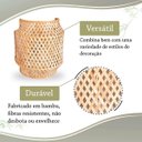 Ver imagem 3 de 4 Arandela Fibra Natural Bambu Artesanal Boho Quarto Nat90