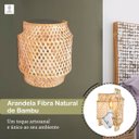 Ver imagem 2 de 4 Arandela Fibra Natural Bambu Artesanal Boho Quarto Nat90