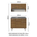 Ver mais imagens de Armário de Cozinha Compacta 105cm com Pia Rustic Emilly Madesa 04 Rustic