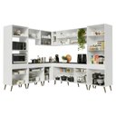 Ver imagem 5 de Armário Cozinha Modulada Completa de Canto 8 Peças Florença Multimóveis MP2449 Branco