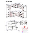 Ver imagem 4 de Armário Cozinha Modulada Completa de Canto 8 Peças Florença Multimóveis MP2449 Branco