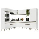 Ver imagem 2 de Armário Cozinha Modulada Completa de Canto 8 Peças Florença Multimóveis MP2449 Branco