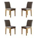 Ver imagem 1 de Kit 4 Cadeiras para Sala de Jantar Pés Madeira Maciça Bella Cinza/Cinamomo/Linho Prata